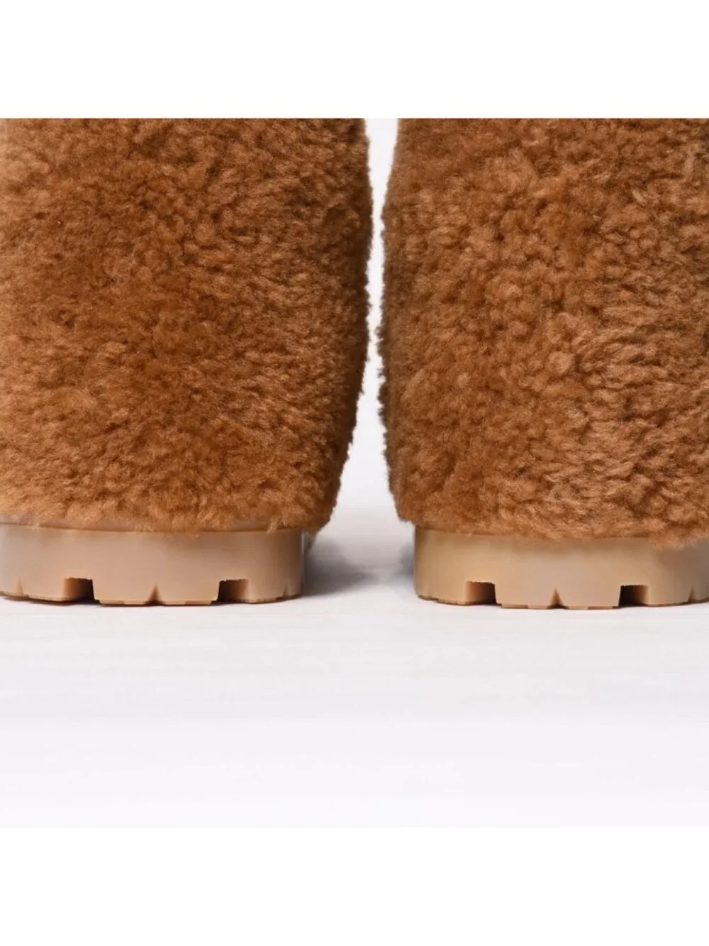Prada Shearling Ankle Boots Short Fleece Brown